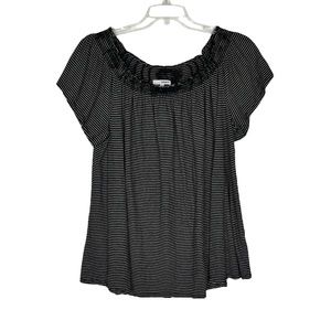 Sonoma Black and White Striped Top